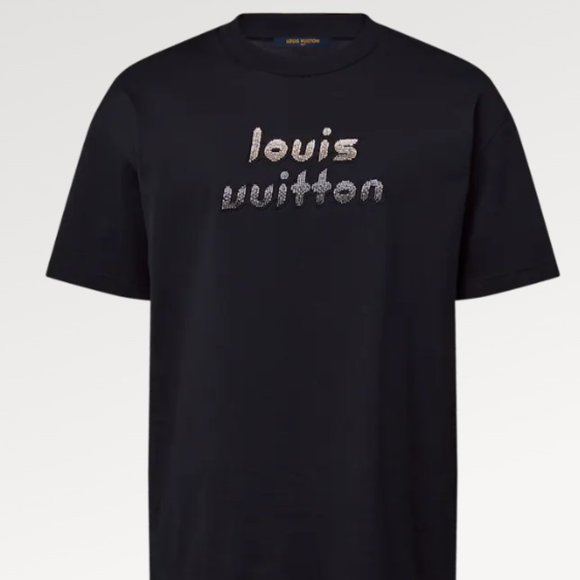 Brand newLouis Vuitton bead embroidered cotton t shirt size L